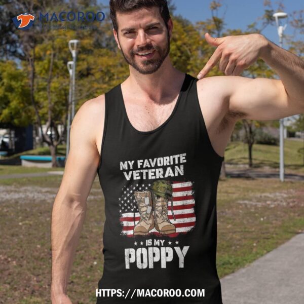 My Favorite Veteran Is Poppy American Flag Veterans Day Shirt