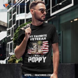 My Favorite Veteran Is Poppy American Flag Veterans Day Shirt
