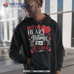 my heart belongs to a veteran awesome valentine s day shirt hoodie 1