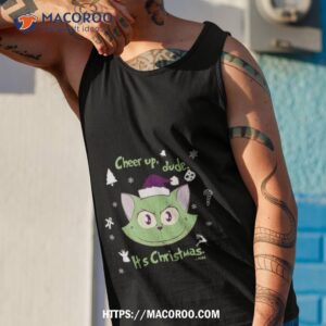 my little kitty evil christmas cat cheer up dude it s christmas 2023 shirt tank top 1