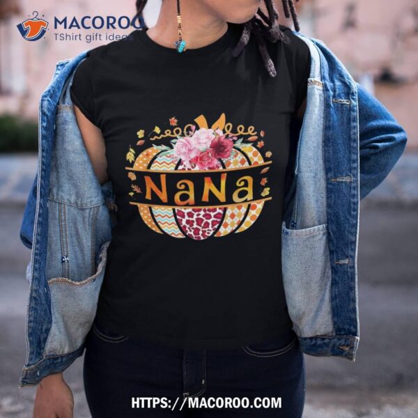 Nana Pumpkin Leopard Sunflower Autumn Thanksgiving Shirt