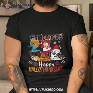Ncaa South Carolina Gamecocks Mascot Happy Hallothanksmas Shirt