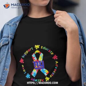 New York Giants Support Educate Advocate Accept Love Autism Awareness T Shirt