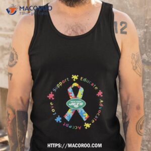 new york jets support educate advocate accept love autism awareness t shirt tank top