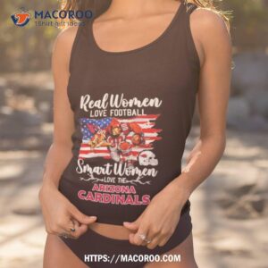 nfl real women love football smart women love the arizona cardinals mascot america flag t shirt tank top 1