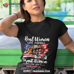 nfl real women love football smart women love the atlanta falcons mascot america flag t shirt tshirt 1