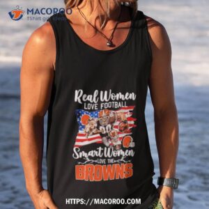 nfl real women love football smart women love the cleveland browns mascot america flag t shirt tank top