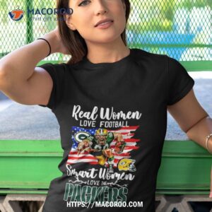 nfl real women love football smart women love the green bay packers mascot america flag t shirt tshirt 1