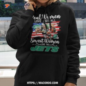 Nfl Real Women Love Football Smart Women Love The New York Jets Mascot America Flag T Shirt