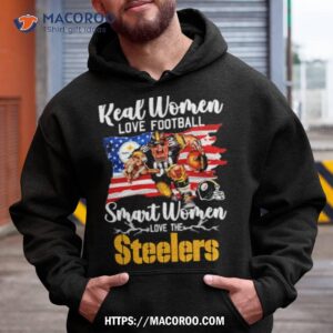 Nfl Real Women Love Football Smart Women Love The Pittsburgh Steelers Mascot America Flag T Shirt