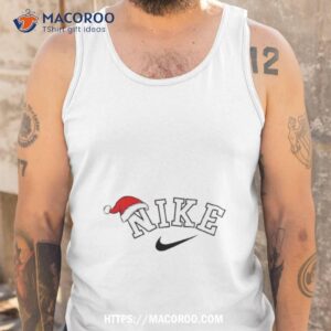 nike logo wearing santa hat christmas shirt tank top