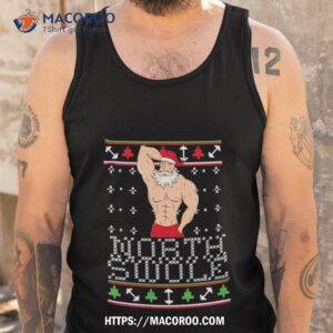 north swole ugly santa christmas shirt tank top