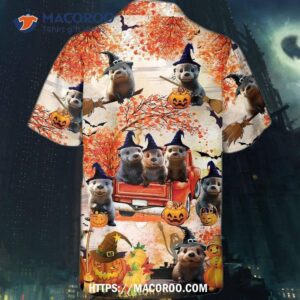 o1 cute otters pumpkin halloween funny for otter lovers hawaiian shirt witch thanksgiving 2