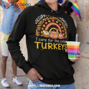 occupational therapist cutest turkeys thanksgiving rainbow shirt hoodie