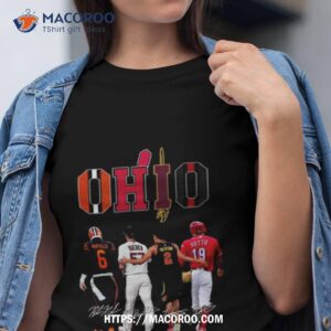 ohio sport cleveland browns cincinnati reds cincinnati bengals cleveland cavaliers signatures 2023 t shirt tshirt