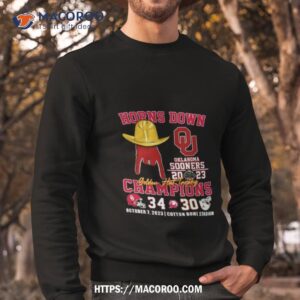 oklahoma sooners horns down golden hat trophy champions 2023 shirt sweatshirt