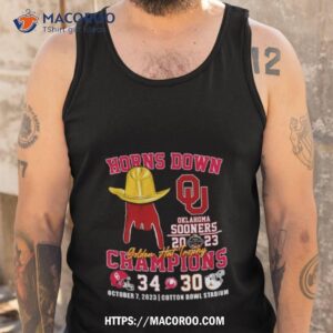 oklahoma sooners horns down golden hat trophy champions 2023 shirt tank top