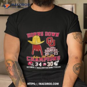 Oklahoma Sooners Horns Down Golden Hat Trophy Champions 2023 Shirt