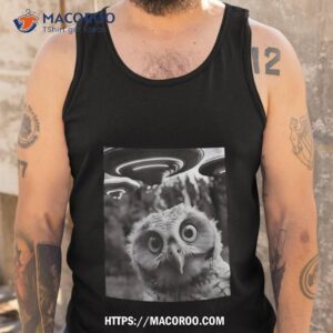 owl selfie with ufos weird t shirt tank top
