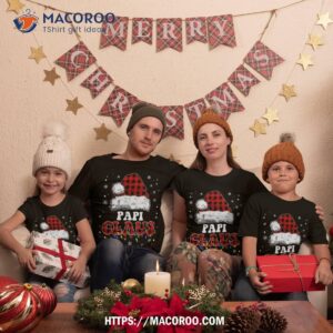 Papi Claus Funny Santa Matching Family Pajamas Shirt