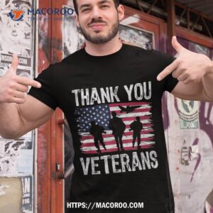 patriotic american flag thank you veterans day shirt tshirt 1