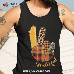 peace love turkey grateful hand sign thanksgiving shirt tank top 3