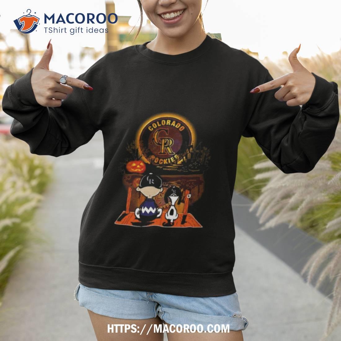 Original Peanut Snoopy And Charlie Brown Colorado Rockies Sitting Under  Moon Halloween 2023 shirt, hoodie, sweater, long sleeve and tank top