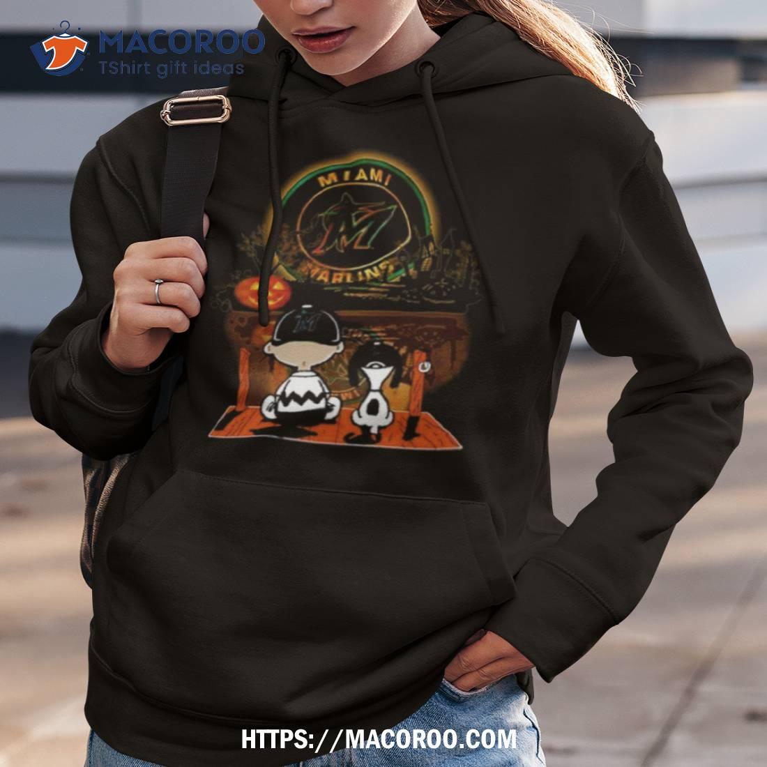 Peanut Snoopy And Charlie Brown Miami Marlins Sitting Under Moon Halloween 2023 Shirt Peanut Snoopy And Charlie Brown Miami Marlins Sitting Under Moon Halloween 2023 Shirt