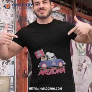 peanuts snoopy and woodstock arizona wildcats on car 2023 t shirt tshirt 1