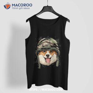 pembroke welsh corgi military soldier veterans day dog lover shirt tank top