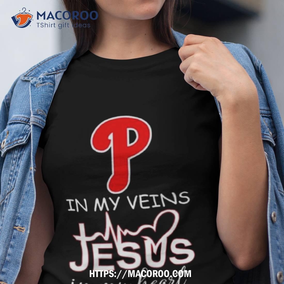 Houston Astros Logo 2023 In My Veins Jesus In My Heart Shirt - Peanutstee