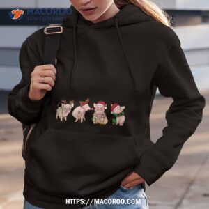 pig christmas 2023 santa hat shirt hoodie 3