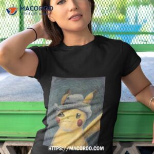 pokemon x van gogh museum pikachu portrait inspired by van gogh self portrait t shirt tshirt 1