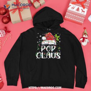 pop claus christmas santa hat matching family xmas lights shirt hoodie