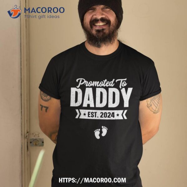 Promoted To Daddy Est. 2024 Shirt Baby Gift For New