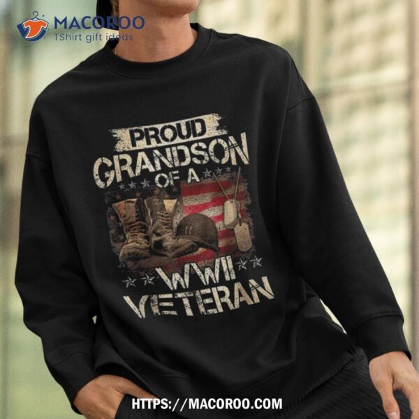 Proud Grandson Of A Ww2 Veteran Military Family Day Shirt