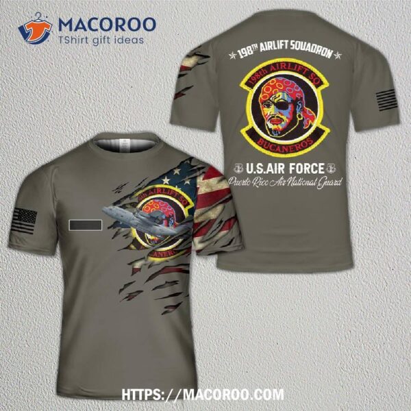 Puerto Rico Air National Guard 198th Airlift Squadron Wc-130h Hercules Flag 3D T-Shirt