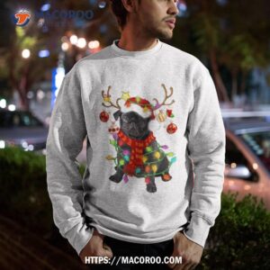 pug santa christmas tree lights xmas 2023 pugmas dog dogmas shirt sweatshirt