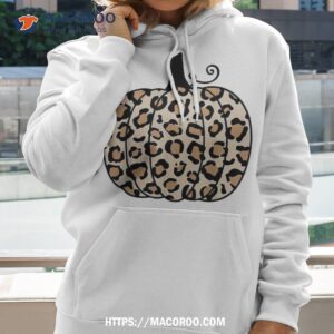 Pumpkin Leopard Print Cheetah Fall Graphic Thanksgiving Shirt