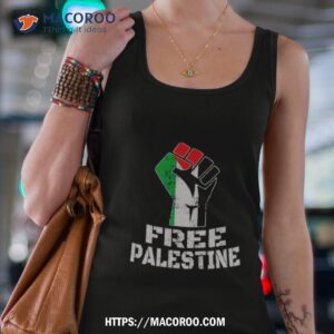raise hand free palestine strong shirt tank top 4