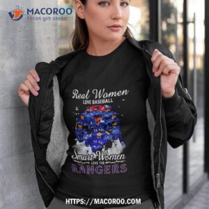 Real Women Love Baseball Smart Women Love The Texas Rangers Team Players 2023 Signatures T Shirt