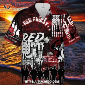 red 1 on friday we wear shirt remember everyone deployed hawaiian for men 0