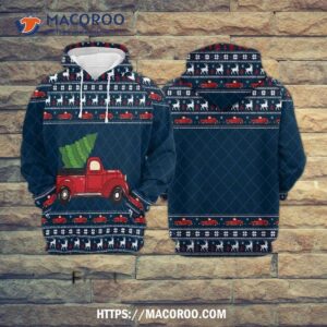 Red Truck Christmas All Over Print 3D Hoodie