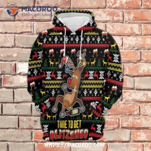 reindeer gosblue unisex 3d sublimation xmas print novelty graphic hoodies for christmas 0