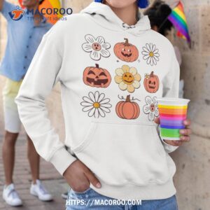 retro groovy fall vintage pumpkin flower hippie halloween shirt hoodie