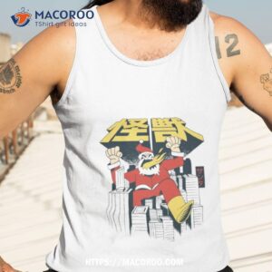 retro kaiju japanese santa is coming to town shirt tank top 3