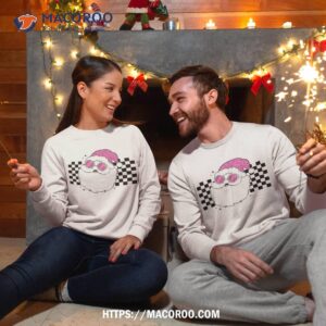 retro vintage pink santa claus family christmas matching shirt sweatshirt