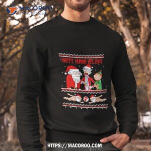 rick and morty happy human holiday ugly christmas shirt sweatshirt