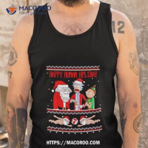 rick and morty happy human holiday ugly christmas shirt tank top