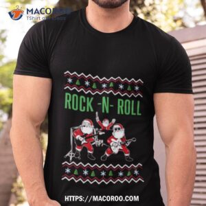 Rock N Roll Christmas Shirt Santa Rocks Music Band 2023 Shirt